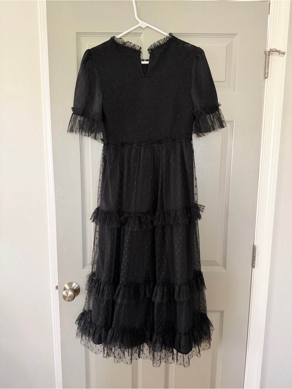 Baltic Born Black Tiered Tulle Dress with Ruffle Details